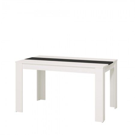 Mesa de jantar barata Denia Branco - Preto