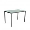 Tavolo da cucina in cristallo fisso Merida Bianco - 110 x 75 x 70 cm