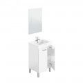 Mobiletto da bagno piccolo con specchio Madrid Koncept 2 ante Bianco Lucido