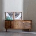 Aparador de madeira Mango Apricot 2 portas 3 caixotes 174 x 75 x 45 cm