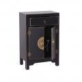 Table de Chevet Orientale Noir et Or - 45 x 50,5 x 24 cm