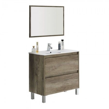 Meuble de salle de bain en chêne de 80 cm