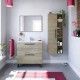 Mueble de baño económico roble 80 cm 2 cajones con espejo (3)