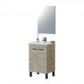 Mobile da bagno 50 cm in rovere Alaska con 2 ante + specchio