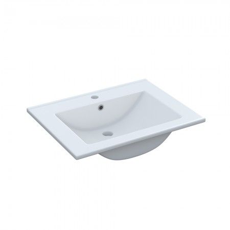 Lavabo en céramique blanc pour meuble 60 cm | fanmuebles