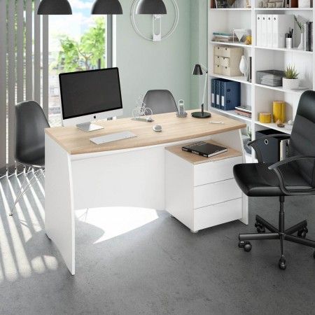 Bürotisch mit drei Schubladen, Stil, Umgebung