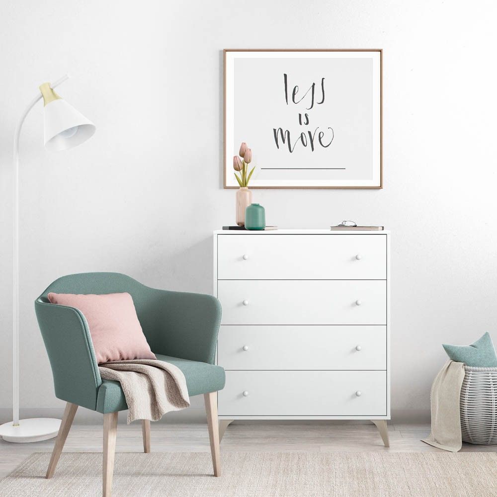 Comò 4 cassetti Sweet Bianco Artik ambiente 2
