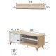 Mueble para TV con estante Kikua roble - blanco medidas