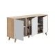 Credenza Kikua a 3 ante Open in rovere canadese bianco