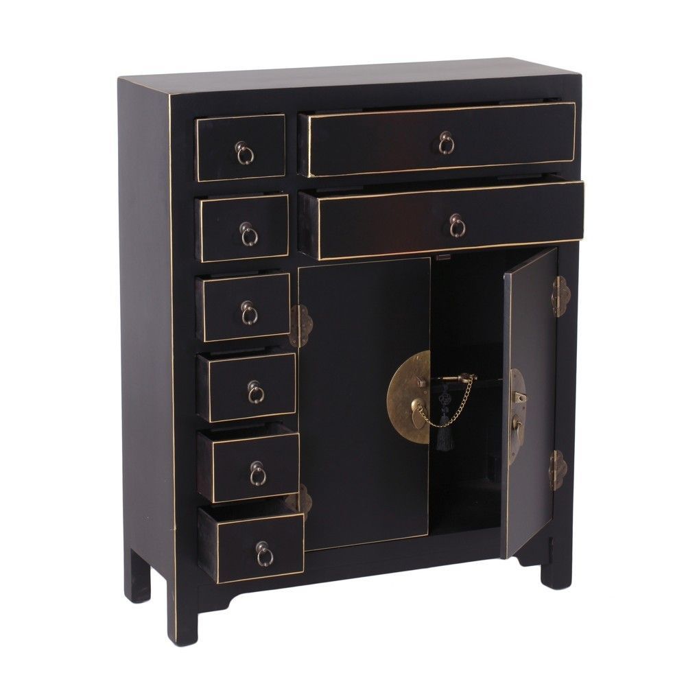Recibidor de estilo oriental Negro - Fanmuebles