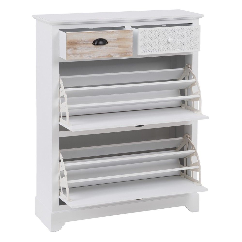 DRW Meuble à Chaussures avec 5 tiroirs en métal Gris foncé 50 x 15 x