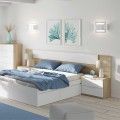 Quarto de casal Alaya, cabeceira com duas mesinhas 247 x 95,5 x 38 cm