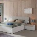 Testiera con due comodini Tekkan, bianco cemento 276 x 94 x 40 cm