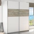 Oikos ARM182A Schwebetürenschrank Artik Weiß – Alaska-Eiche 180 x 200 x 60 cm