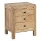 Mesita de noche en madera de 3 cajones Miró Natural | fanmuebles