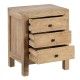 Table de chevet en bois avec 3 tiroirs Miró Naturel | fanmuebles