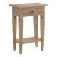 Mesita de noche en madera estilo clásico 1 cajón Natural | fanmuebles