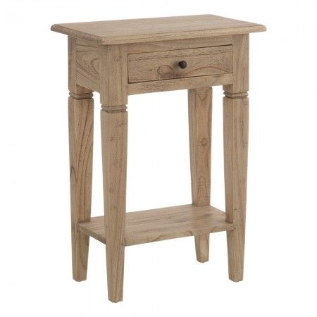 Une table de nuit en bois classique dans un tiroir naturel fanmuebles
