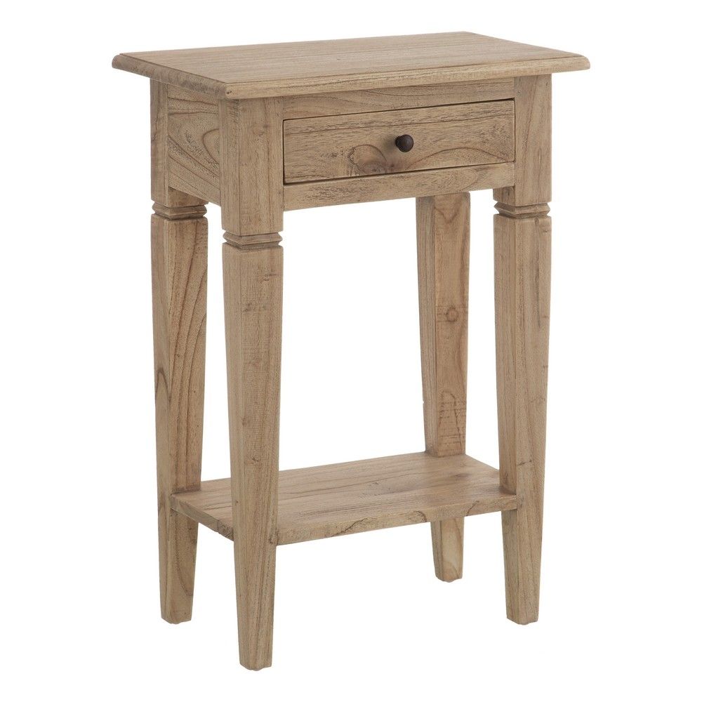 Une table de nuit en bois classique dans un tiroir naturel fanmuebles