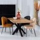 Mesa de comedor Mango Natural-Negro | Diseño clásico e industrial