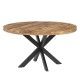 Mesa redonda comedor madera y metal – Estilo industrial robusto | fanmuebles