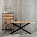 Tavolo da pranzo in mango naturale - Nero 160 x 79 x 90 cm