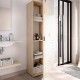 Armadio multiuso Fit con 1 porta, design a ambiente aperto.