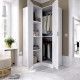 Armoire d'angle Essen blanc en ambiance ouverte