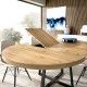 Mesa redonda extensible Aran roble Nordic ambiente paso apertura