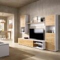 Salón TV Modular LUKA - Blanco Brillo - Nordic 220 cm