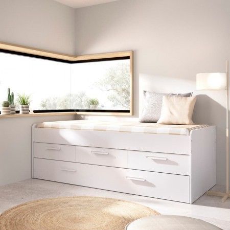 Letto a castello doppio Leka con tre cassetti ambiente