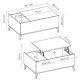 Höhenverstellbaren Couchtisch NESS Natur Graphit kaufen