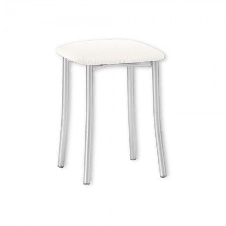 Tabouret-COPA-en similicuir-blanc