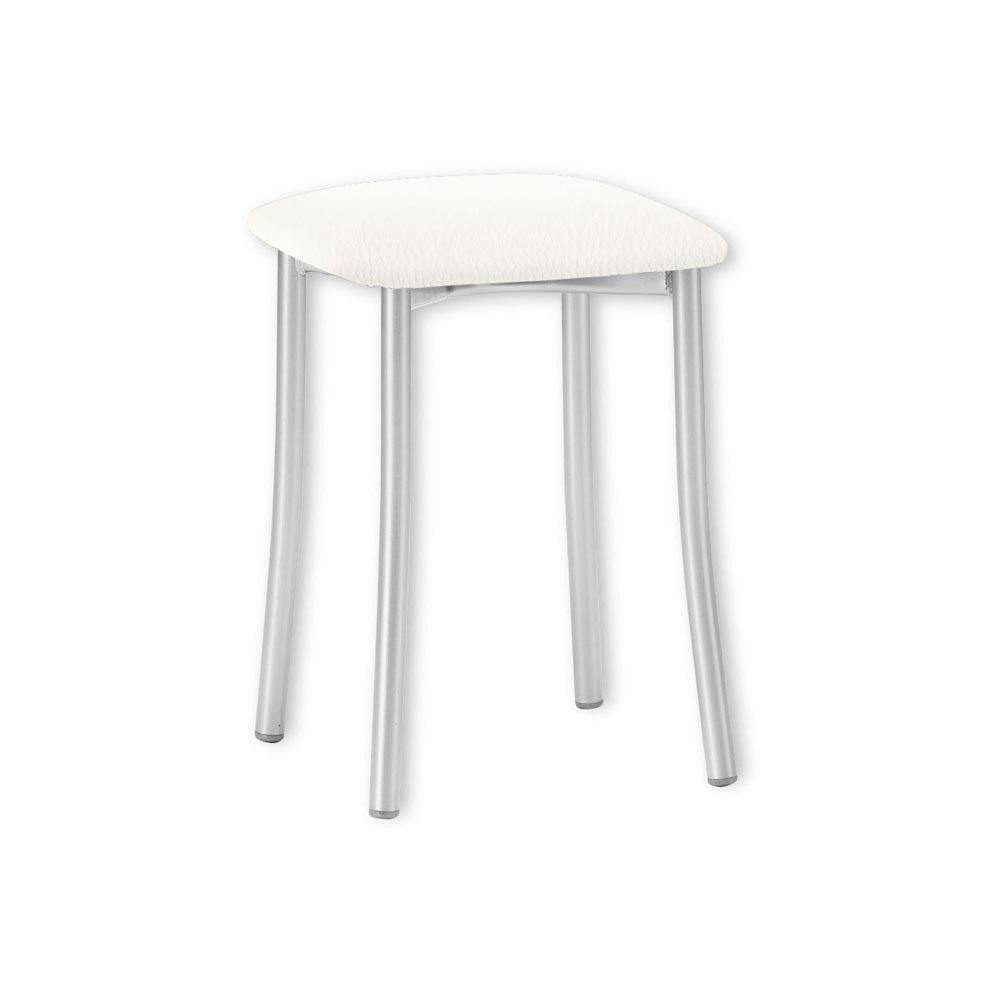 Tabouret-COPA-en similicuir-blanc