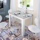 Table de cuisine Cloe blanc - ambiance ciment
