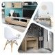 Conjunto de móveis para sala de estar: mesa e console de carvalho.