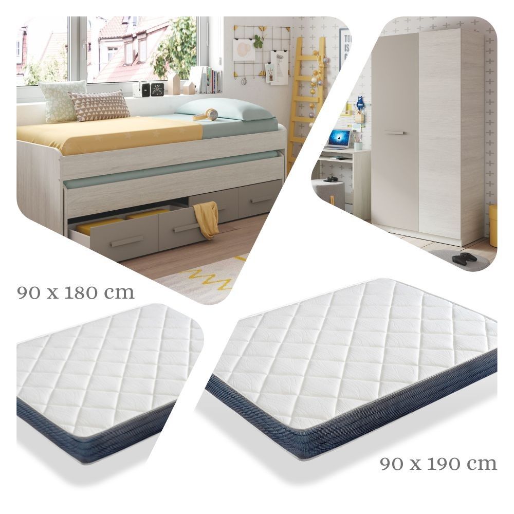 Letto a castello Ares con armadio e 2 materassi