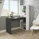 Scrivania con libreria Duplo Bianco Artik - Cenere 120 X 144 X 53 CM