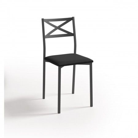 Silla de cocina Bilbao Polipiel Negro
