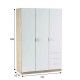 Armoire 3 portes 3 tiroirs LC1323F dimension extérieure