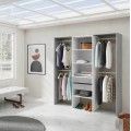 Vestuário sem portas 2 gavetas Tidy Branco Artik - Cimento 179 x 202 x 50 cm
