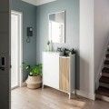 Mueble de entrada recibidor con espejo Ethna Blanco Artik - Natur 77 x 91 x 24 cm