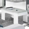 Mesa centro elevável Branco Artik e Cimento