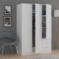 Armadio a 3 ante e 3 cassetti bianco Low Cost 121 x 180 x 52 cm