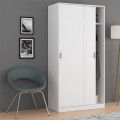 Armoire blanche petite avec 2 portes coulissantes de 100 x 200 x 50 cm.
