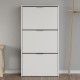 Armoire à chaussures 3 portes blanc brillant LC7877BO ambiance