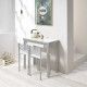 Mesa de cocina Alba cristal blanco optico patas alumino
