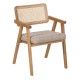 Silla de comedor de madera con brazos natural