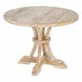 Table à manger ronde blanche légèrement rosée 100 x 100 x 76 cm