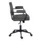Sedia da studio vintage con ruote similpelle nera